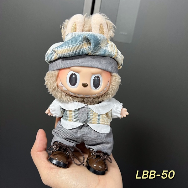 /NC/Labubu Vaatteet Mekko Labubu Merkki Asu Vaatteet 17cm Pehmolelu Pieni Tuoksu Tuuli Hihna Hame Setti Labubu Vaatteet 8
