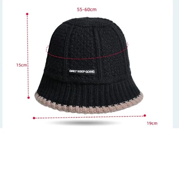 Høst Vinter Lue Strikket Caps SVART Svart