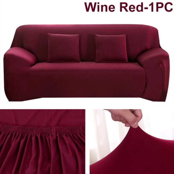 Elastisk betræk til stuefarve Ensfarvede sofabetræk Stretch betræk Hjørne 1/2/3/4 Sæde L Form Sofa Kræver Køb 2 stk. Camel--1PC 4 sæde 235-300cm