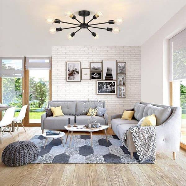 Ceiling Lights - Modern Ceiling Lamp with 8 Lamp Holders, E27 Base (Bulbs Not Included)