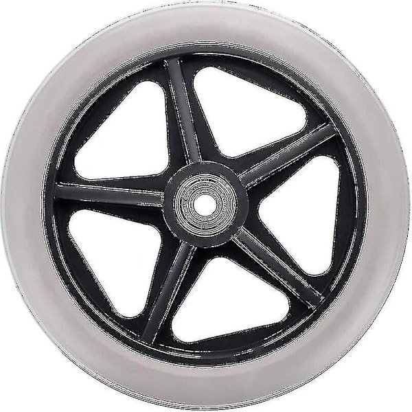 2 st 15 cm Gummihjul Ersättningshjul för Rullstol, Rollator, Gåram, Halkskydd, Grå_ NN