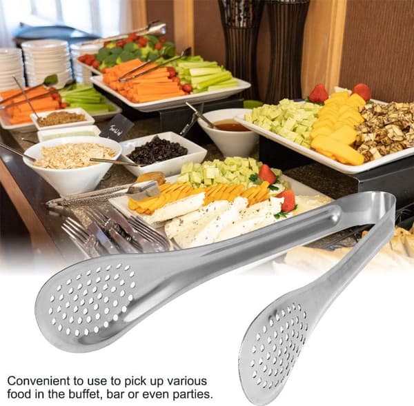 Matklyper 5-pakning, Multifunksjonelle låsbare klyper i rustfritt stål for brød, biff, salat, BBQ-buffet, liten størrelse
