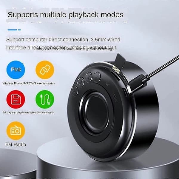 NA/Mini Subwoofer Bluetooth-kaiutin Tws Dual Channel Langaton Bluetooth Mp3-äänisoitin (hopea)