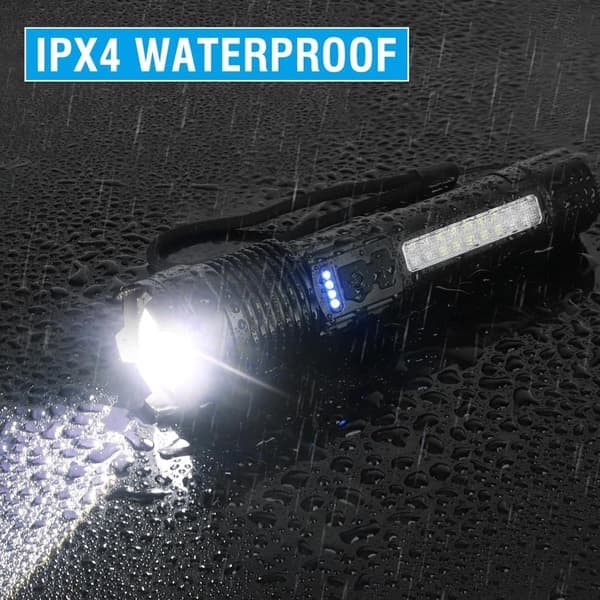 LED Flashlight 20000 Lumen, Rechargeable Emergency Light with 6 Light Modes & Clip for Camping/Emergencies