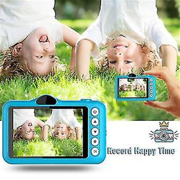 Digitalkamera för barn presenter Kamera åldrarna 3-10 med 3,5 tums skärm - blå