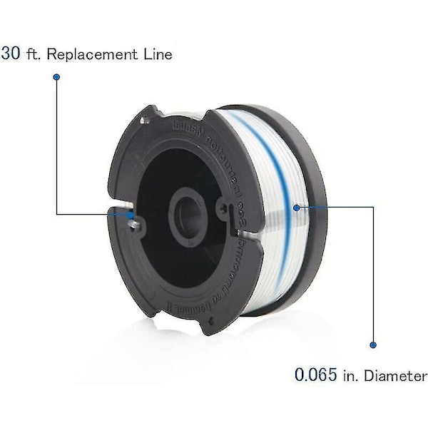 Sæt med 6 linspoler med 2 låg til Black Decker Trimmer Replacement Spoo--_SSDLV