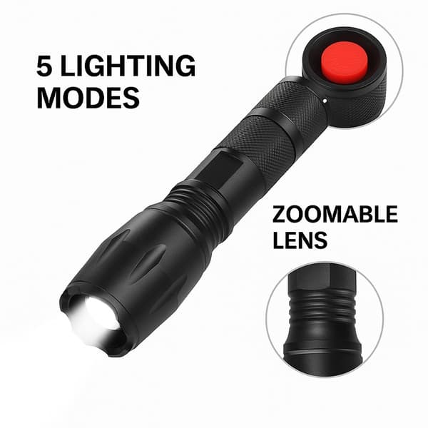 LED-taskulamppu (veden- ja iskunkestävä) 5 toiminnolla 160