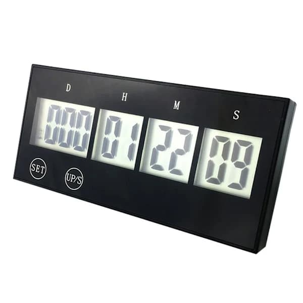 999 Dage Nedtællingsur Elektronisk Digital Timer SORT Sort