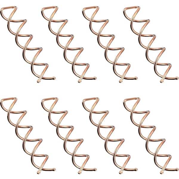 Spiral hårnål Spinnål Spiral hårklämma Spin Clip Bun Stick Pick för gör-det-själv-hårstil 20-pack (roséguld)