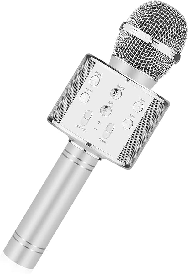Karaokemikrofoni kaiuttimella ja Bluetoothilla