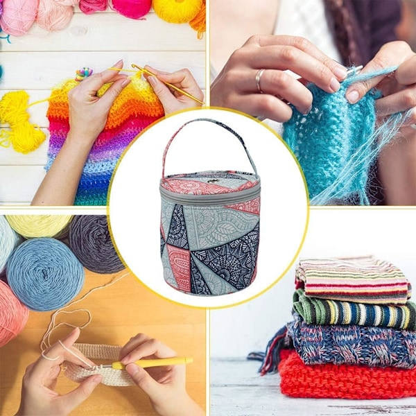 NN-Stickväska, Stickväska Textil Garnförvaring, Ullgarnförvaring