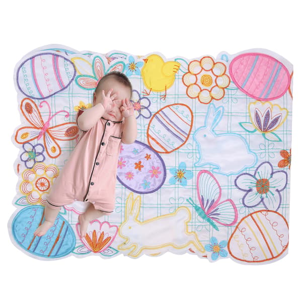 Easter Bunny Egg Embroidery Pattern Table Mat Placemat Decoration 34x88cm 13.4x34.6in