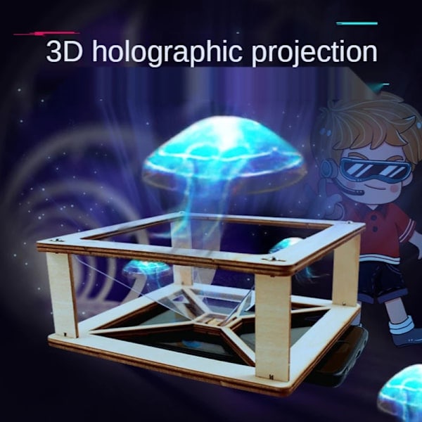 [NT] 3D Hologram Smartphone Hologram Projektor Træ Selvmontering Videnskab Pædagogisk Legetøj DIY Display Sæt Til Børn Hjem Ny