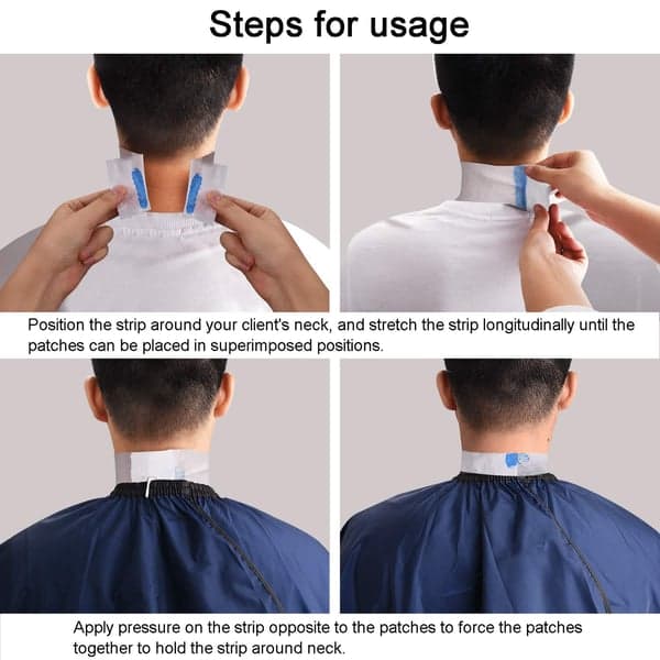 5-pack engångspapper med stretchig hals för frisörtillbehör, vit