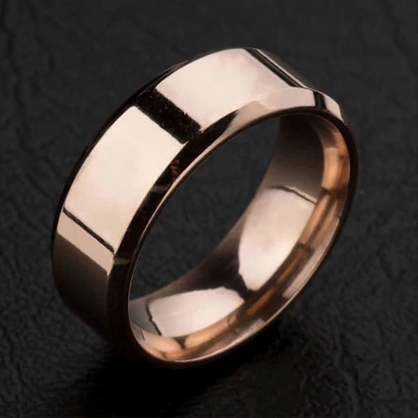 1 stk. Ring Unisex Rustfrit Stål Spejl Let Fingerring Til Bryllup Sølv Sølv US 10
