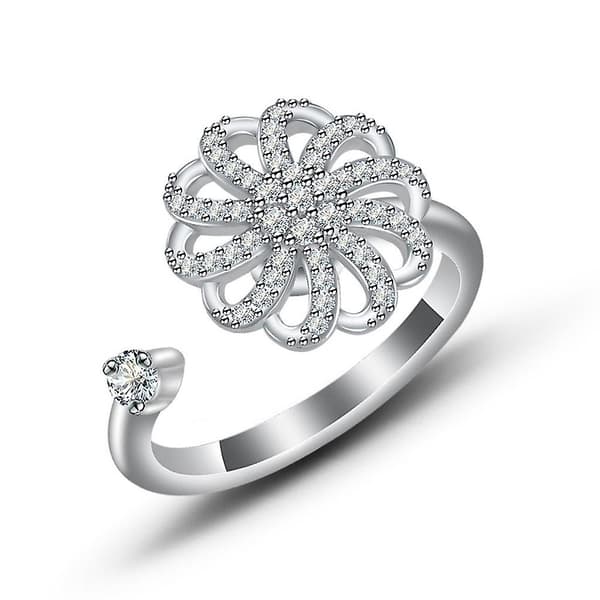 Fidgetring til kvinder, snurrende ringe til stress og bekymring, meditationsring, anti-angst, beroligende ring, smykke, Valen
