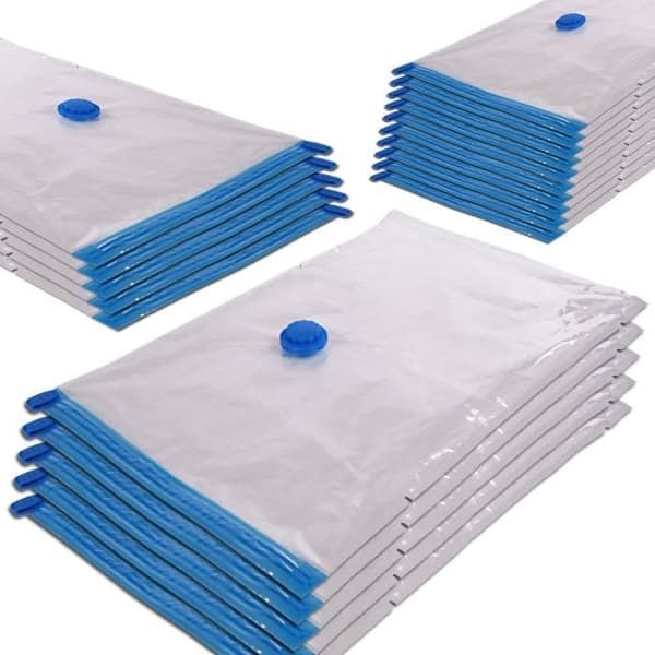 {NT} Sæt med 20 vakuumpakker - LESHP - Forskellige typer poser - Transparent - Hvid - Plast