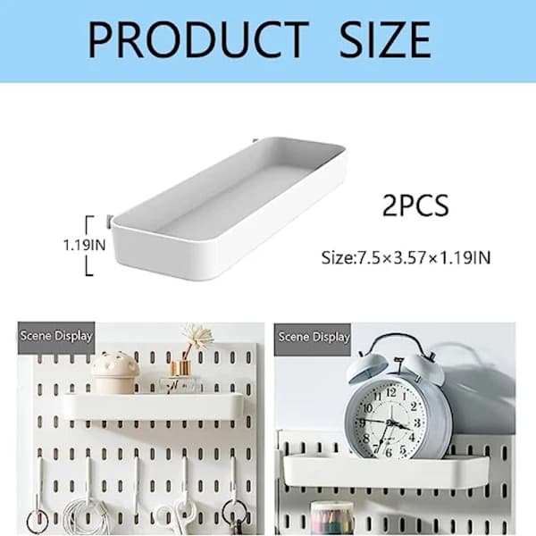 2-pack Pegboard Hyllor Vägg Pegboard Hyllor Pegboard Tillbehör