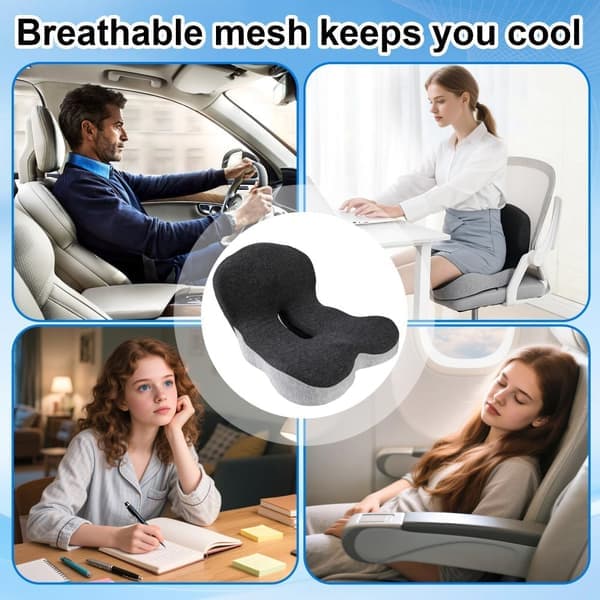 Ergonomisk Sittdyna i Memory Foam - L-Form - Skydd för Nedre Ryggen