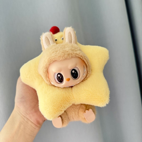 /NC/Labubu Vaatteet Pehmeät Söpöt Pehmoiset Riipukset Joulukuusen Kello Omena Tähti Pääpanta Nuket Pukeutumis-Vauva Labubu Vaatteet star (baby clothes only)