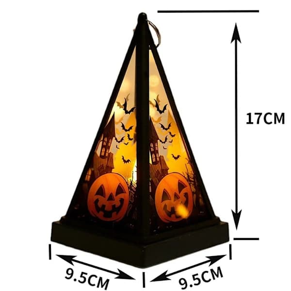Lanterne med LED-lys i græskarform til Halloween, hængende