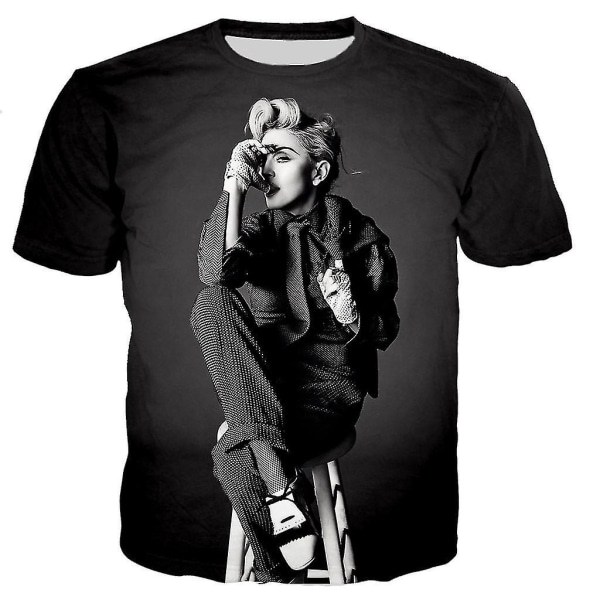 The Queen Of Pop Madonna 3d- printed T-shirt Herr Kvinnor Mode Casual Harajuku Style T-shirt Hip Hop Streetwear Oversized toppar Lavender XS