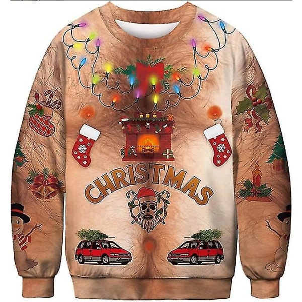 Ny höst Vinter Ugly Christmas Sweater Herr Dam Xmas Luvtröja Sweatshirt 3d Rolig printed Holiday Party Tröjor Tröjor Toppar L 3