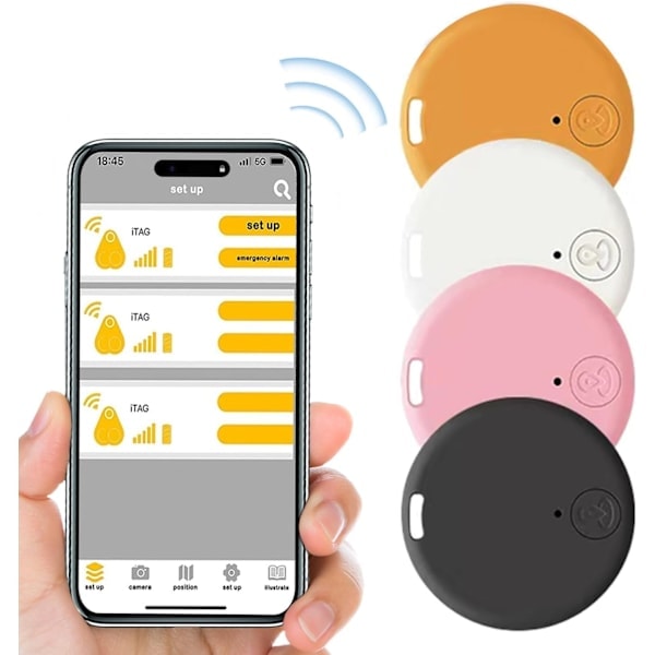 [NT] Mini avaimenperä, matkatavaroille/lompakoille/lapsille/lemmikeille, kadonneiden tavaroiden paikannuslaitteet yhteensopiva Androidin ja iOS:n kanssa, 4 kpl