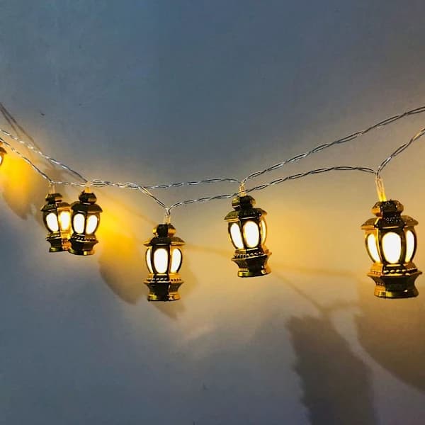 EID Mubarak Belysning LED Lyslenke VARM HVIT STJERNE
