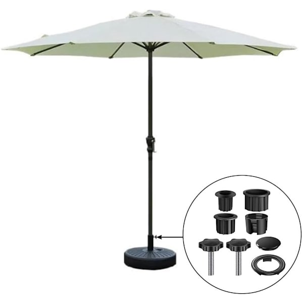Udskiftningsdele til parasolfødder - Tilbehør til parasoller - til terrassebord - balkon - baghave (8 stk. - Sort)