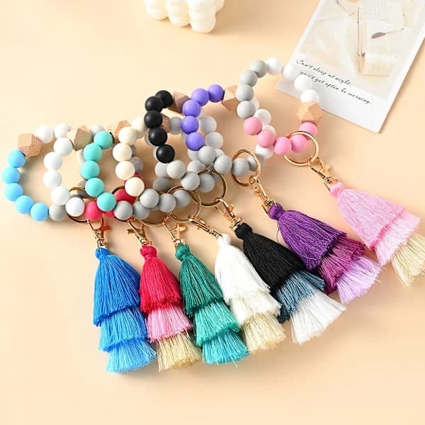 Silikonpärla Nyckelring Armband GRÖN GRÖN