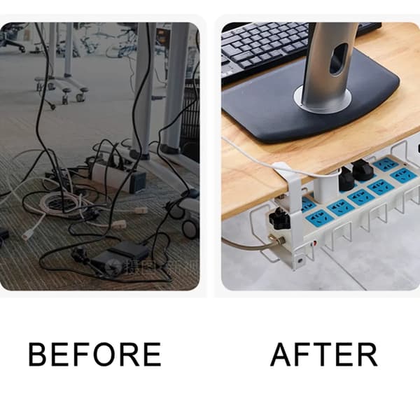 Cable Duct for Desk, Cable Management, Cable Organizer, Cable Basket Without Drilling, Extra Robust Cable Holder for Desk Management (White)