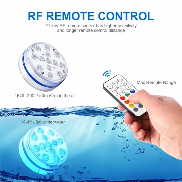Poollys Senkbare LED-lys undervannslys