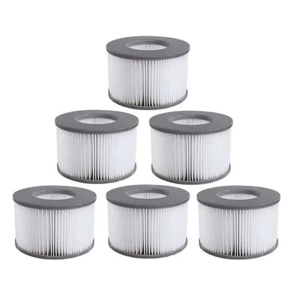 {NT}Filterpatroner - MSPA - Sett med 6 - Ø 10,8 cm - Sylindrisk - For oppblåsbare boblebad