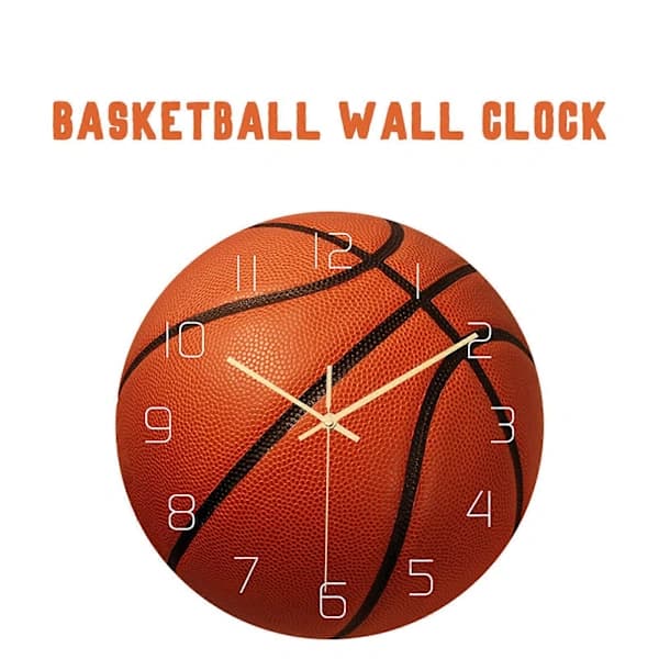 /NN/ Rund basketboll-look väggklocka tyst heminredning väggklocka