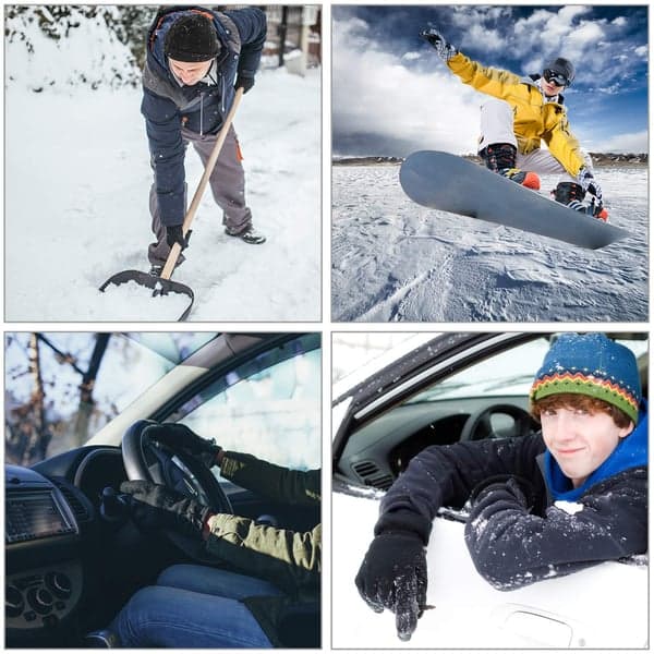 Varme vinterhansker med touch - skihansker, termohansker Svart M