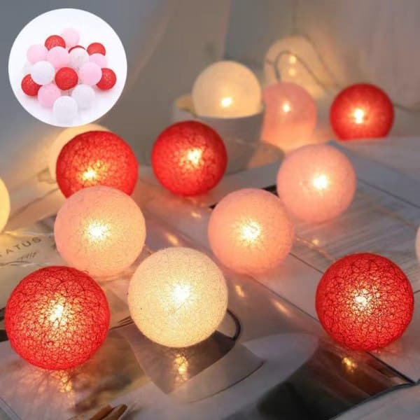 |NN| Bomuldskugle Lys Jul Fe Lys String B B