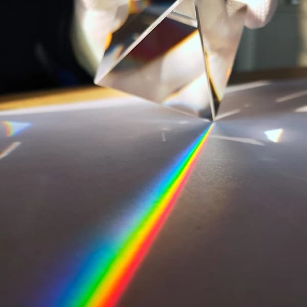 Regnbue Prisma Optisk Glass Krystall Pyramide 40mm Høy Polyhedral Rektangulær Pyramide Vitenskap Populærvitenskap Studenter