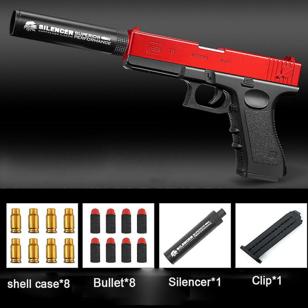 Soft Bullet Toys Foam Blasters Guns Pistol med skumpelletsskal utmatningspistol G