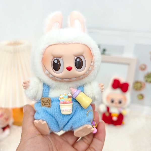 /NC/X-16 Nye Ankomst Kun Tøj Søde V1 V2 Labubu Blind Box Vedhæng Dukke Diy Udklædningssæt Lille Monster Hagesmæk Bukser Baby Tøj Only Clothes(No Doll) 5