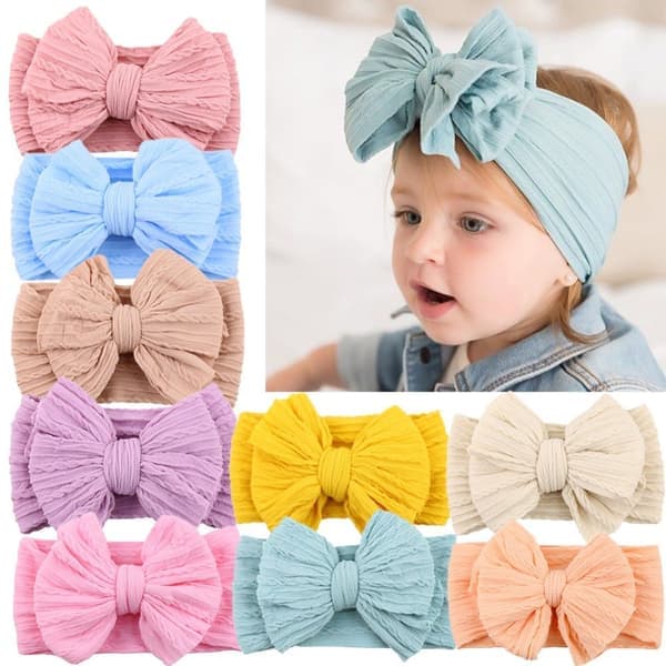 Solid Kabelstrikket Babyhodebånd for Barn Nylon Hodeplagg Barn Elastisk Turban Hodeinnpakning Nyfødte Gutter Jenter Hårtilbehør