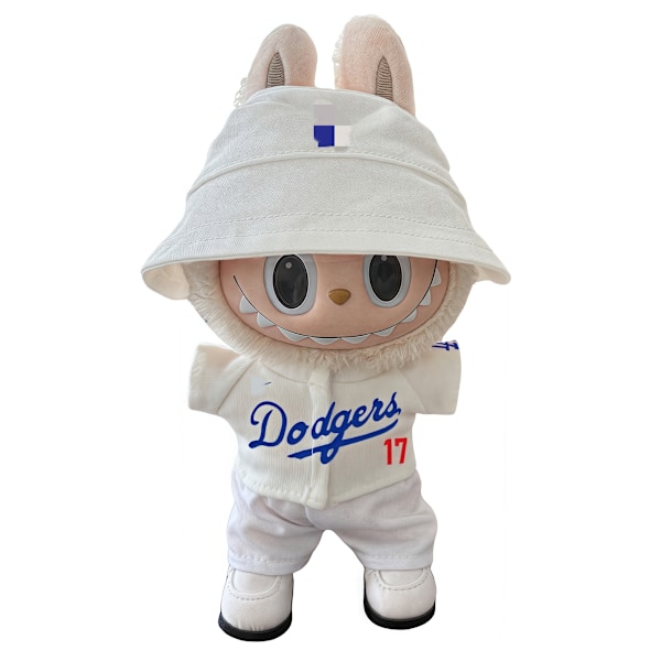 /NC/Labubu Kläder Outfit med Körsbärsblom Labubu Kläder Tillbehör Set Labubu Kläder Dodgers Set 1 Only clothes and hats