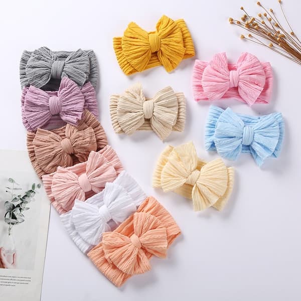 Solid Kabelstrikket Babyhodebånd for Barn Nylon Hodeplagg Barn Elastisk Turban Hodeinnpakning Nyfødte Gutter Jenter Hårtilbehør