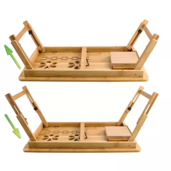 /Hc/ Bamboo Laptop Stand / Laptop Stand - Adjustable Height & Angle