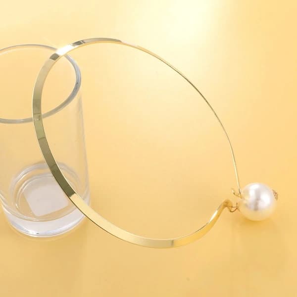 Choker Halsband Nyckelbenslänk Vattenvågspärla