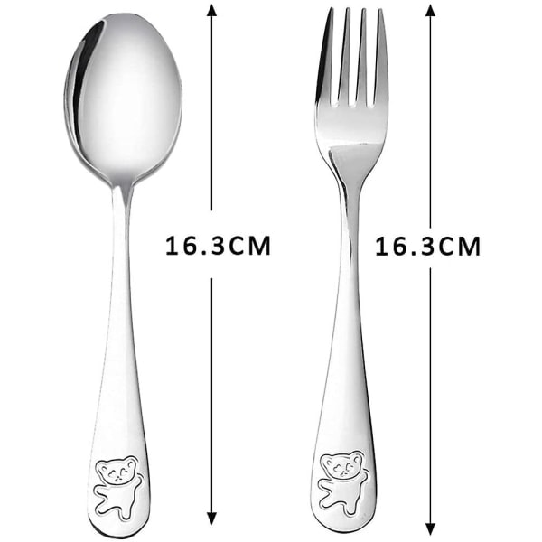 12 delar barnsilver i rostfritt stål Barnsäkra bestick Barnsked och set Småbarn Silver_ NN