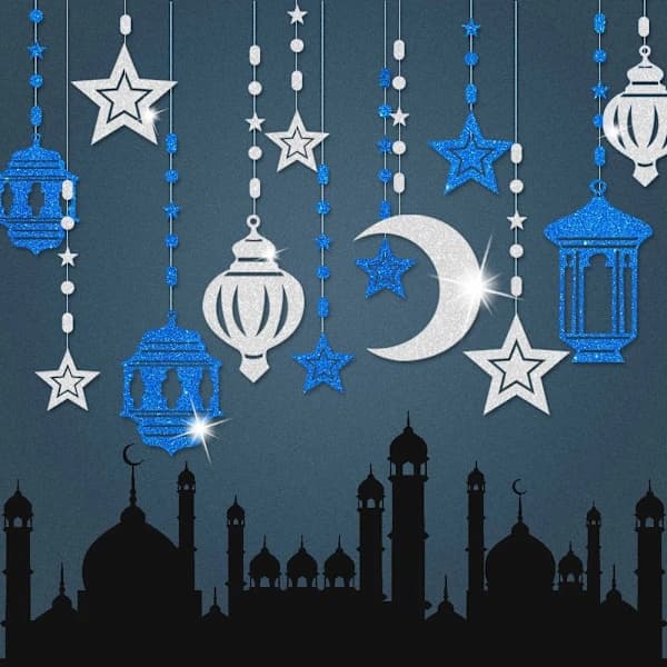 6-pakning Eid al-fitr festlige hengende spiralgirlandere Eid Mubarak