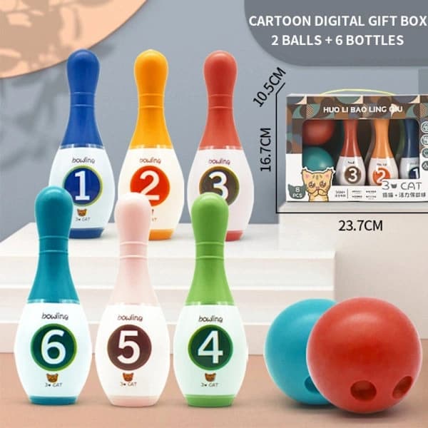 NA/Barn Bowling Sett Småbarn Leker Gutter Jenter med nummer 18CM 18CM