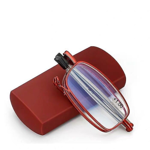 Secure Fit Armless Ultralätt hopfällbara läsglasögon med Universal Pod case