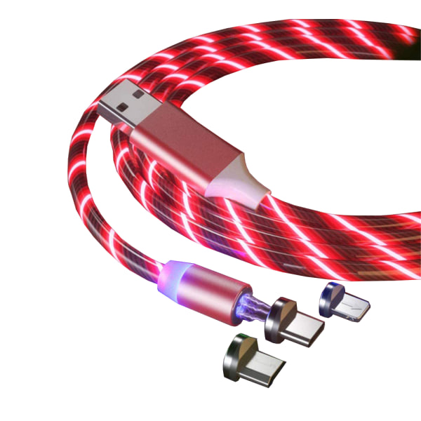 1M magnetisk laddningskabel USB -kabel för Lightning Type C Android Red